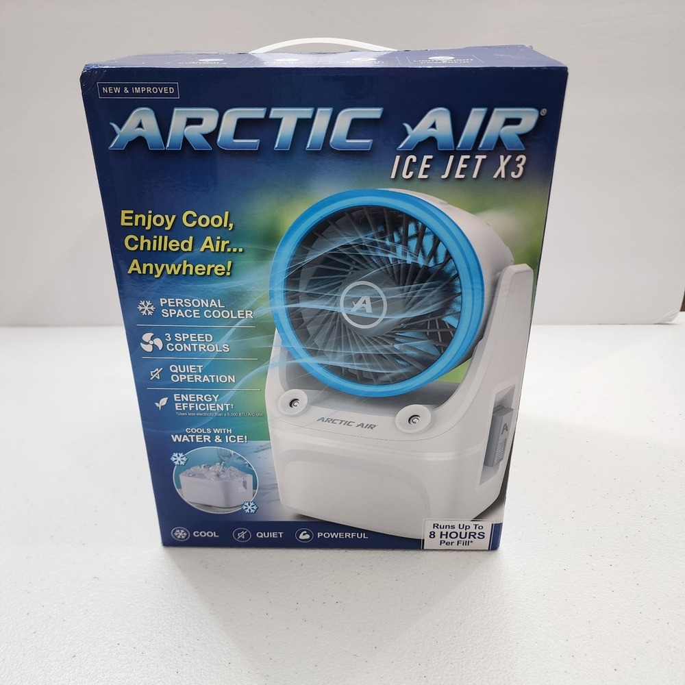 Arctic Air Ice Jet x3Personal Space Cooler Runs 8 Hours Per Fill Brand New
